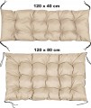Zestaw Poduszka ogrodowa 120/80 cm + 120/40 cm na ławkę palety wodoodporna beżowy