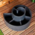Kwietnik ogrodowy plastikowy czarny spiralny 53x43,5x32,5 cm