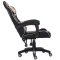 Fotel gamingowy Enzo Beige – ergonomiczny fotel dla graczy, regulacja oparcia i poduszek, skóra ekologiczna