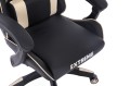 Fotel gamingowy Enzo Beige – ergonomiczny fotel dla graczy, regulacja oparcia i poduszek, skóra ekologiczna