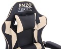 Fotel gamingowy Enzo Beige – ergonomiczny fotel dla graczy, regulacja oparcia i poduszek, skóra ekologiczna