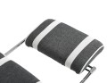 Fotel gamingowy DEUS X-Stream Gray/White — ergonomiczny z wysuwanym podnóżkiem, tkanina, 2 poduszki, kauczukowe kółka, regulowane oparcie 