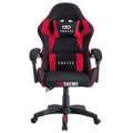 Fotel gamingowy EXTREME Vortex Red – ergonomiczny, tapicerowany fotel dla graczy z regulowanym oparciem i poduszkami, obrotowy 360° (czarno-czerwony)