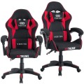 Fotel gamingowy EXTREME Vortex Red – ergonomiczny, tapicerowany fotel dla graczy z regulowanym oparciem i poduszkami, obrotowy 360° (czarno-czerwony)