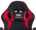 Fotel gamingowy EXTREME Vortex Red – ergonomiczny, tapicerowany fotel dla graczy z regulowanym oparciem i poduszkami, obrotowy 360° (czarno-czerwony)
