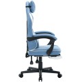 Fotel Gamingowy DEUS EDGE Light Blue Tkanina Podnóżek Regulowany