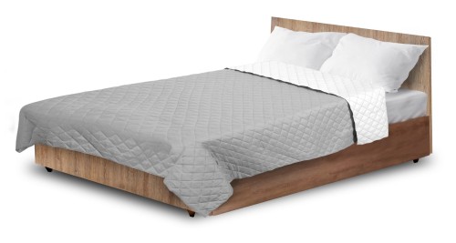 Narzuta Pikowana 200x220 Szaro-Biała Na Łóżko Premium