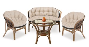 Poduszki Ogrodowe Wodoodporne 2x122x40 + 190x40 Rattan
