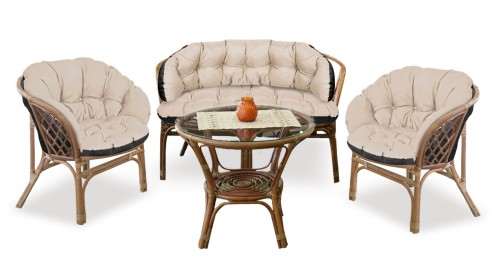 Poduszki Ogrodowe Wodoodporne 2x122x40 + 190x40 Rattan