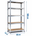 Mocny Regał Magazynowy Metalowy 875kg 5 Półek Garażowy 180x90x40