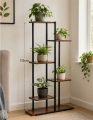 Kwietnik Loft Regał na Kwiaty 6 Półek Metal Drewno