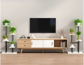 KWIETNIK STOJĄCY [METALOWY] CZARNO-BIAŁY LOFT 4 POZIOMY [KWIETNIK3]