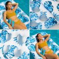Materac plażowy dmuchany z otworami 165x80 cm liście