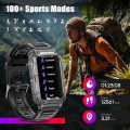 JELLOO Tactical Smartwatch, Smartwatch z funkcją telefonu, wodoodporny