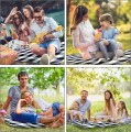 Koc piknikowy plażowy z izolacją 200x200 cm - czarno biała krata