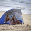 Duży parasol plażowy i ogrodowy 3w1 - składany parawan