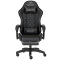 Fotel Gamingowy z Podnóżkiem Eco Skóra QUATTRO Black
