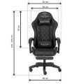 Fotel Gamingowy z Podnóżkiem Eco Skóra QUATTRO Black