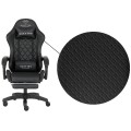 Fotel Gamingowy z Podnóżkiem Eco Skóra QUATTRO Black