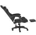 Fotel Gamingowy z Podnóżkiem Eco Skóra QUATTRO Black