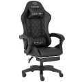 Fotel Gamingowy z Podnóżkiem Eco Skóra QUATTRO Black