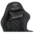 Fotel Gamingowy z Podnóżkiem Eco Skóra QUATTRO Black