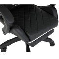 Fotel Gamingowy z Podnóżkiem Eco Skóra QUATTRO Black