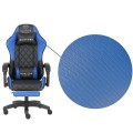 Fotel Gamingowy z Podnóżkiem Eco Skóra QUATTRO Blue
