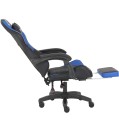 Fotel Gamingowy z Podnóżkiem Eco Skóra QUATTRO Blue
