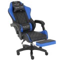 Fotel Gamingowy z Podnóżkiem Eco Skóra QUATTRO Blue