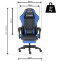 Fotel Gamingowy z Podnóżkiem Eco Skóra QUATTRO Blue