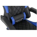 Fotel Gamingowy z Podnóżkiem Eco Skóra QUATTRO Blue