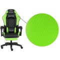 Fotel Gamingowy Quattro Carbon Green Pikowany Premium z Podnóżkiem