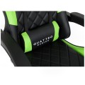 Fotel Gamingowy Quattro Carbon Green Pikowany Premium z Podnóżkiem