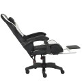 Fotel Gamingowy Quattro White Podnóżek Pikowany Eco Skóra Premium