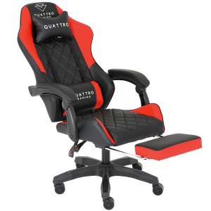 Ergonomiczny Fotel Gamingowy Quattro Carbon Red Pikowany