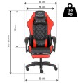 Ergonomiczny Fotel Gamingowy Quattro Carbon Red Pikowany