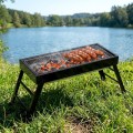 Grill węglowy składany przenośny 77x23x31 cm