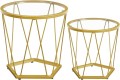 Stolik nocny złoty, stolik kawowy zestaw 2szt, Hoobro