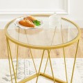 Stolik nocny złoty, stolik kawowy zestaw 2szt, Hoobro