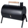 Grill węglowy stalowy z kominem podwójny ruszt przenośny 41x25x38 cm