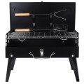 Grill węglowy składany przenośny walizka z przyborami 43x26x29 cm