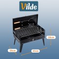 Grill węglowy składany przenośny walizka z przyborami 43x26x29 cm
