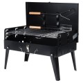 Grill węglowy składany przenośny walizka z przyborami 43x26x29 cm