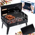 Grill węglowy składany przenośny walizka z przyborami 43x26x29 cm