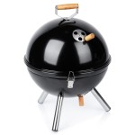 Grill węglowy stalowy kulisty przenośny 31x31x41 cm