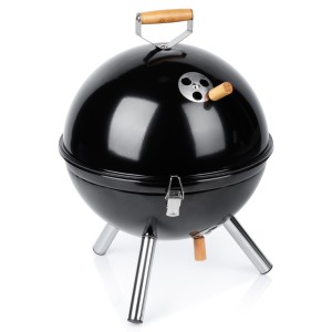 Grill węglowy stalowy kulisty przenośny 31x31x41 cm
