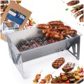 Grill węglowy stalowy składany 40x24x17 cm