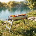 Grill węglowy stalowy składany przenośny 73x21x37 cm