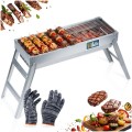 Grill węglowy stalowy składany przenośny 73x21x37 cm